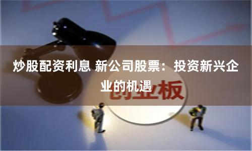 炒股配资利息 新公司股票：投资新兴企业的机遇